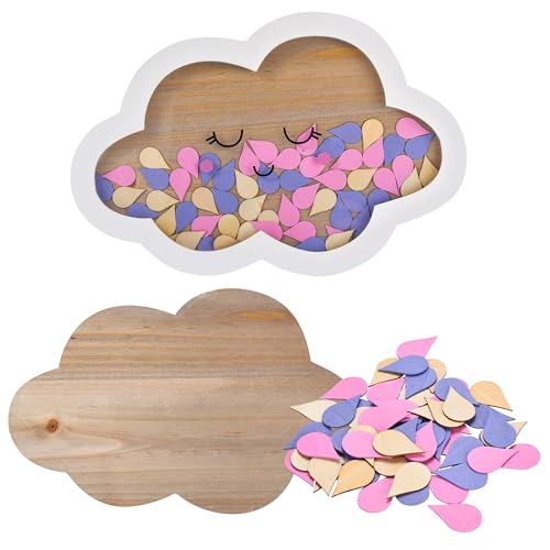 Rolas Trading Wedding Guest Book - Wooden Heart Dropbox - Guestbook Frame with Wooden Hearts - Sign in Board for Wedding - Unique Guest Book with Heart Decoration - Box for Wedding Message from Guests