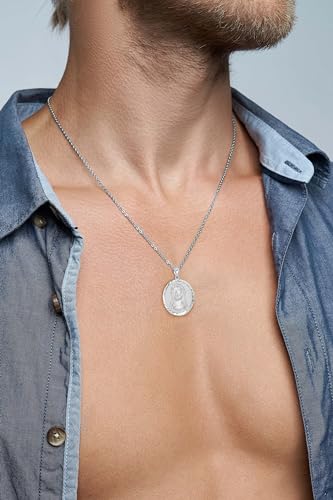 925 Sterling Silver Jesus Head Medallion Pendant2