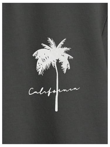 Image of SOLY HUX Boy's Graphic Tees Palm Tree Print Short Sleeve Crew Neck Summer Trendy T-Shirts Clothes for Teen Boys