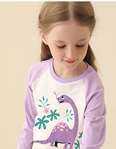 Little Hand Girls Dinosaur Pajamas Long Sleeve Unicorn Sleepwear Pajama Cute Princess Pjs for Toddler Clothes 2-7 Years2
