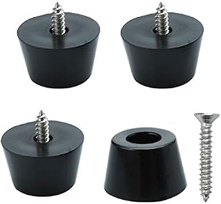 sourcing map 4pcs Rubber Feet Bumper Furniture Table Amplifier Speaker Cabinet Floor Protector Desk Printer Leg Pads with Screws, D24x20xH15mm