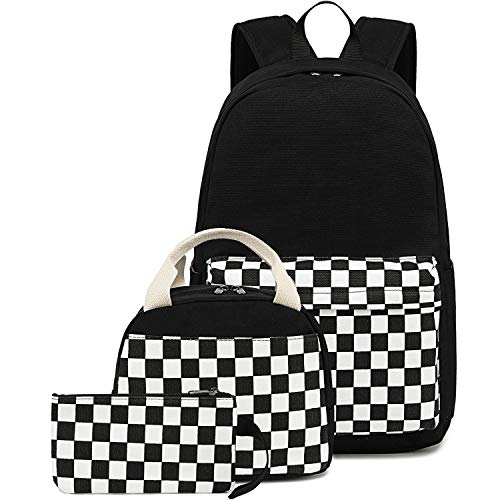 CAMTOP School Backpack Canvas Laptop Backpack Teens Bookbag Set Lunch Bag Pencil Case