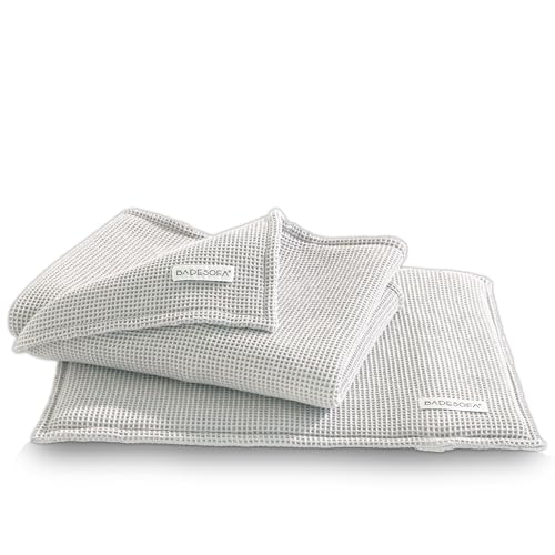 SAUNASOFA Sauna Set - Kissen 40x50 cm & Handtuch 100x200 cm aus Baumwolle - Waschbar & hitzebeständig - Wellness Zubehör für Sauna & Infrarotkabine - Geschenk-Idee für Saunagänger in Grau