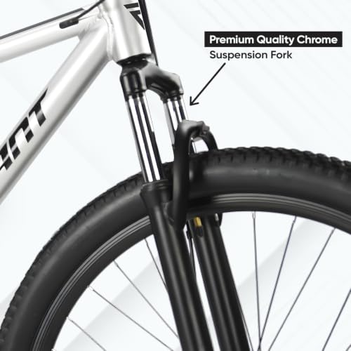 Image of ROADGIANT Filipino 24T MTB Aluminum Alloy Frame Bicycle with Dual Disc Brakes Single Speed Front Suspension Unisex for All-Terrain Riding (Silver)