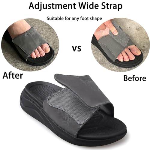 Sandals for Men with Adjustable Width Arch Support Orthopedic for Swollen Feet | Foot Pain Relief3