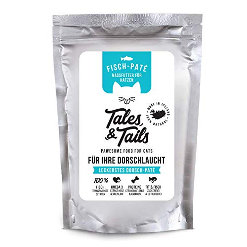 Tales & Tails® - Nassfutter für Katzen getreidefrei 100% Fisch pur, 100g (Dorsch)