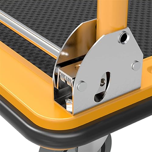 Carro de plataforma de acero resistente con ruedas y mango plegable 4
