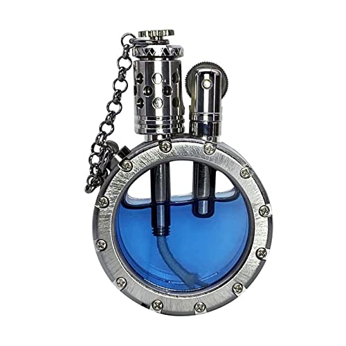 Punics Vintage Antique Lighter With Creative Transparent Bottle Design, Cool Steampunk Kerosene Lighter, Grinding Wheel Ignition Lighter Unique Birthday Gifts For Men (Silver) #TOP6