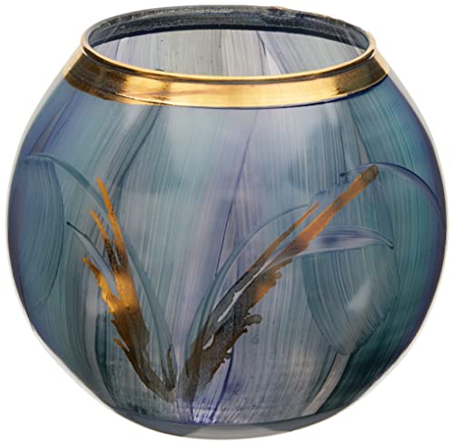 Angela neue Wiener Werkstaette Glass Vase Finished Ball, Turquoise/Blue, 14Â X 14Â X 14Â cm