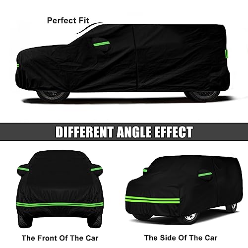 Image of Waterproof Car Cover Compatible with Chevrolet Express /GMC Savana Cargo Van 1500 /2500 /3500 Extended Length LWB 2003-2025, 6 Layers Car Covers with Zipper Door for Snow Rain Dust Protection