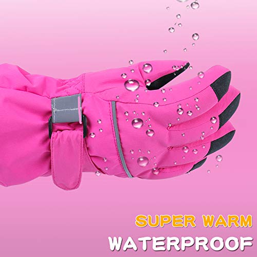 Image of BAVST Kids Winter Glove Boys Girls Snow Ski Waterproof Gloves for Teens Fleece Lining Warm Mittens Outdoor