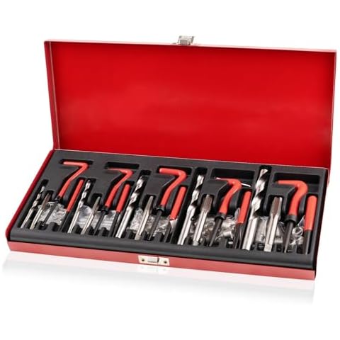 Marvelity Premium 131-Piece Metric Helicoil Thread Repair Kit, Comprehensive HSS Drills, Inserts, Taps, and Tools for M5, M6, M8, M10, M12, Ideal for Automotive and Engine Repairs Cover