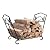Skypatio Firewood Rack Indoor, Foldable Firewood Holder Outdoor Rustproof Wrought Iron Fireplace Log Holder, Firewood Storage Rack for Fireplace/Fire Pit, Black