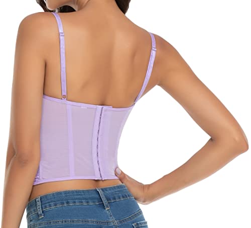 Image of Raxnode Lace Bustier Corset Tops for Women - Sexy Going Out Party Club Top with Buckle