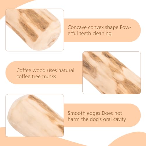 Rbleote 4 Stück Kaffeeholz für Hunde,Kaffeeholz für Welpen für Welpen für Kleine und Mittlere Hunde,Natürlicher Kauen-Spaß,Kauspielzeug,14 cm Lang