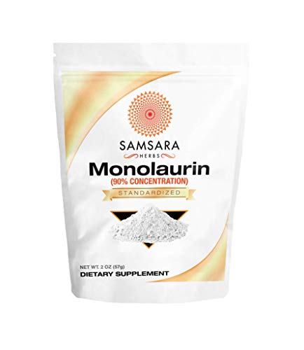 Samsara Herbs Monolaurin Extract Powder (2oz/57g) Immune Support - Coconut Extract Powder - Equals 95x600mg Monolaurin Capsules Powder