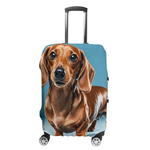 Dachshund Weiner Pet Dog Luggage Cover, Washable Elastic Suitcase Cover Protector Fit 18-32 Inch Luggage