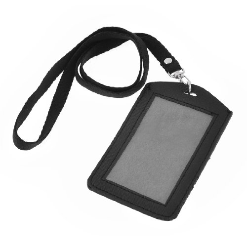 Preisvergleich Produktbild Uxcell Faux Leather Vertical Work Business Card Holder, Black