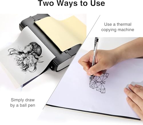 Image of Tattoo Stencil Paper 100 Sheets, Urknall Transfer Paper for Tattooing | A4 Szie Professional Stencil Papers - 4 Layer for Crisp & Clear Tracing, Tattoo Supplies for Studios, Artists & Beginners