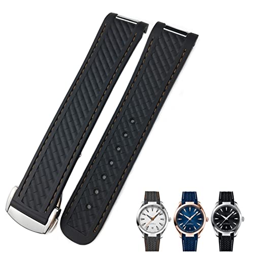 Bracelet montre silicone 20mm agate bout incurve Omega Seamaster 300 AT150