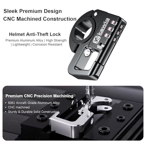 Kewig Aluminum Alloy Helmet Lock with Cable