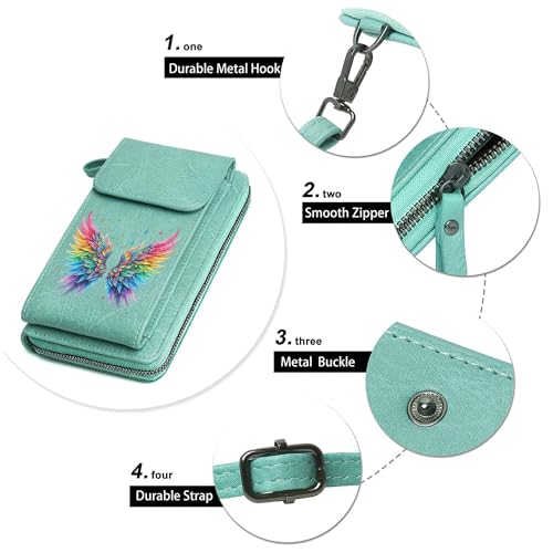 Image of KUKOO Small Crossbody Bags for Women PU Leather Cell Phone Purse Wallet with Credit Card Slots
