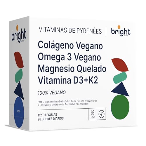 Gestión de la Longevidad | Vitamina D3 y K2 4000 UI, Magnesio, Omega 3 Vegano, Colágeno Vegano - Sin OMG | Poderosa sinergia de vitaminas y minerales l 28 Dosis Diarios