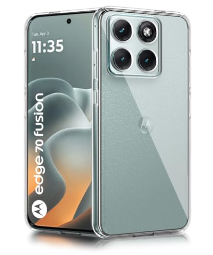 Image of WOW IMAGINE Transparent Back Cover Case for Motorola Moto Edge 70 Fusion 5G | Raised Bumps for Full Device & Camera Protection Shockproof TPU Silicone Back Case Mobile Cover - Transparent