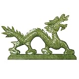 yesTGE Green Aventurine Jade Statue Large Feng Shui Dragon Figurine Natural Jade Animal Figurine Sculpture for Home Office Decor 38CM