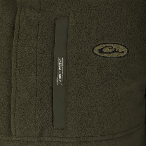 Image of Drake Waterfowl Men's Camp 2.0 Fleece Pullover | Hunting Anti-Pill Moisture Wicking 1 /4 Neck Snap Sweater with Chest Pocket