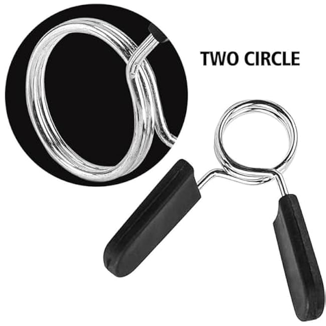 Barbell Clamps Dumbbell Spring Clip Circlip Collars 1 Inch Weight Bars Clips Fitness Weightlifting Lock Buckle for Standard Bar Barbell Strength Training Gym Accessory