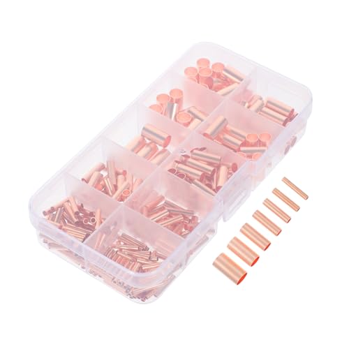 FUNOMOCYA Mini Copper Tubes 250pcs Connection Tubes High Thermal Conductivity Wire Connectors for Applications