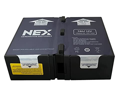 APCRBC123, UPS Battery Replacement #123 Compatible with APC Battery Backup Models BR1000G, BX1350M, BN1350G by NEX