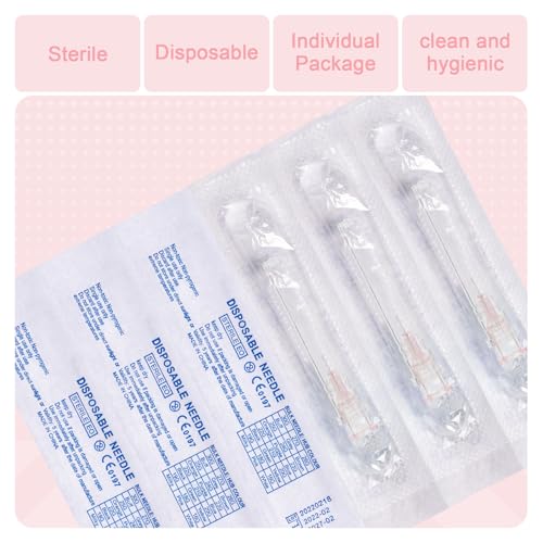 34 Gauge 5/32 Inch Needles with Caps, Individually Wrapped, Disposable Dispensing Lab Supplies, Box of 100 - Thumbnail 4