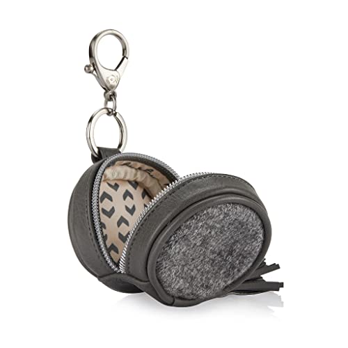 Image of Itzy Ritzy Pacifier Holder Case with Clip - Pacifier Case Includes Clasp to Easily Attach to a Diaper Bag or Purse, Measures 2.5 inch in Diameter and Holds 2 Pacifiers (Grayson)
