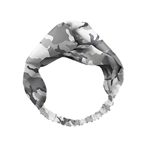 Image of Spoontiques - Headband - Printed Fabric Hair Bands - Knotted Hair Band for Everyday Use - Grey Camo