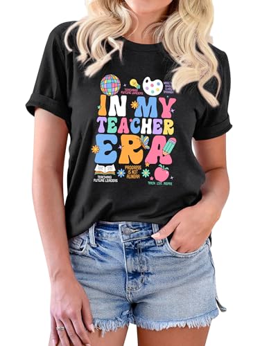 Women Teacher Shirt in My Teacher Era Shirt Funny Teach Teacher Graphic Tees Short Sleeve Shirt Teacher Gifts Tops - Image 3