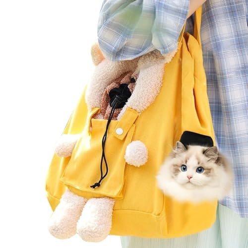 猫用ソフトキャリー | 折りたたみ可能 トートバッグ 通気穴付き - ポータブル 犬猫用 キャリーバッグ - 小型中型子犬子猫ペット対応旅行アウトドアキャンプハイキングピクニック運搬用