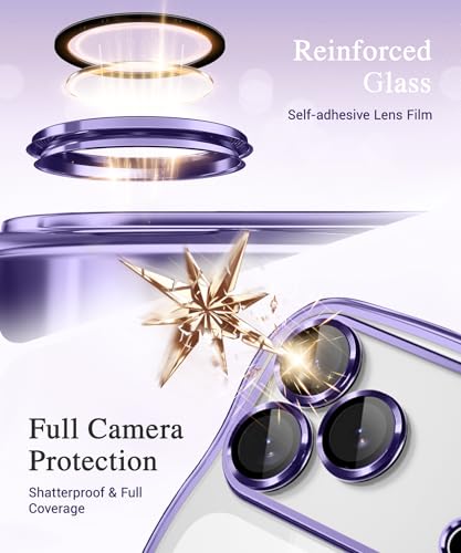 Coque iPhone 17 Pro Max GVIEWIN transparente violette ondulée compatible MagSafe - 6