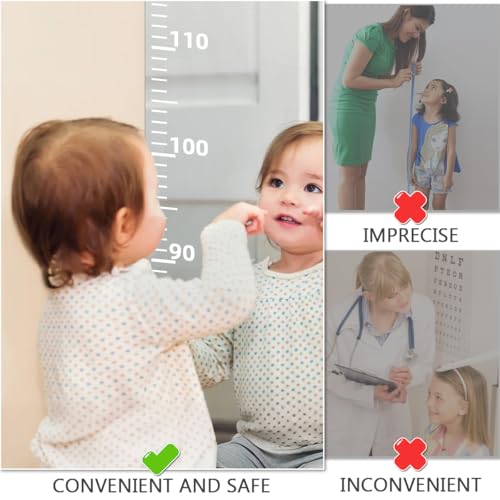 Growth Chart Mirror, Growth Chart Mirror for Wall, Puzzle Mirror Growth Chart, Mirror Growth Chart for Wall, Foldable Height Measuring Mirror, Wall Decor