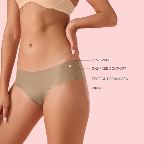 Image of Enamor Innovations Invisi, All Day Comfort, Low Waist Bikini Panty for Women - No Visible Panty Lines, Sweat Wicking, Free Cut, Regular Coverage - PB40
