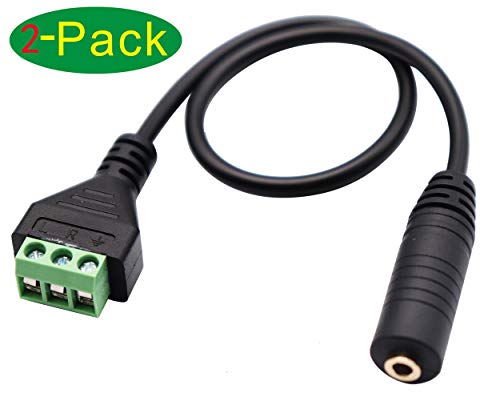 zdyCGTime 3.5mm Screw Terminal Block Cable,3.5mm (1/8inch) female Stereo Audio Female to 3 Pin/Way Female Bolt Screw AV Headphone Type Adapter Cable.(30CM/2Packs) - Image 3