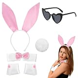FuYelng 6 Pièces Costume de Lapin pour Fem, Odeguisement Lapin Femme...