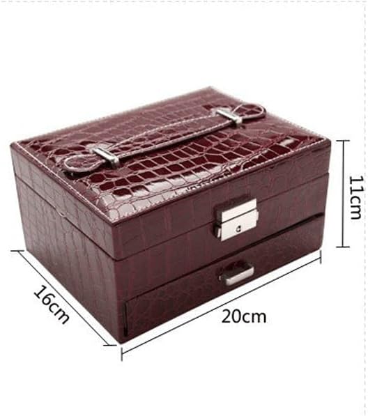FMURY Large Capacity Portable Jewelry Storage Box Rings Earrings Jewelry Box Handheld with Lock image 3