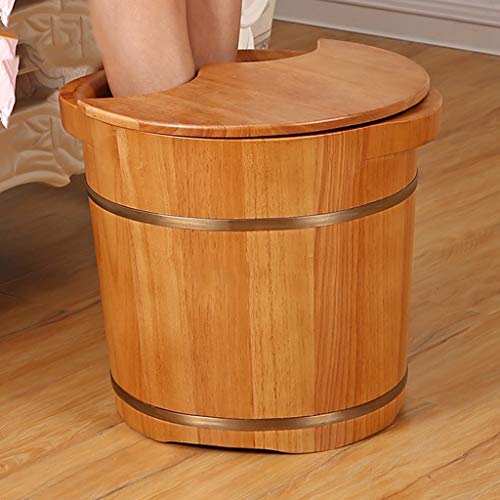 Barrel de madera para spa de pies Katzowen con cubierta miniatura 2