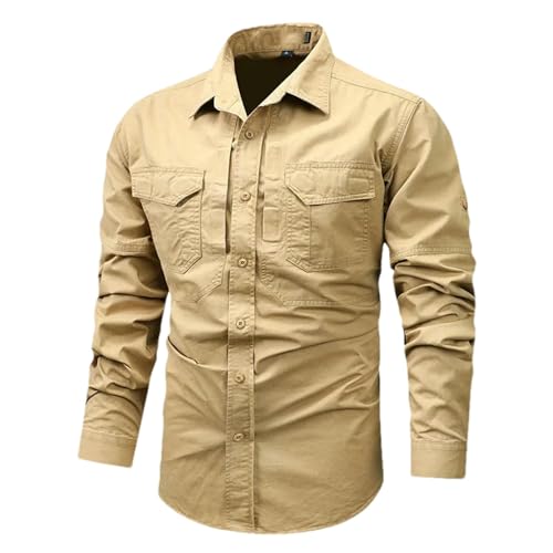 Chemise à manches longues pour homme en coton de soie glacée style américain détendu