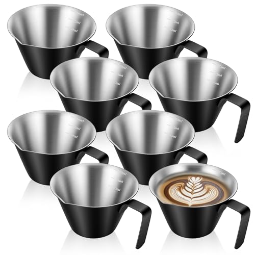 Juego de 8 vasos medidores de espresso acero inox 3.4 OZ miniatura 1
