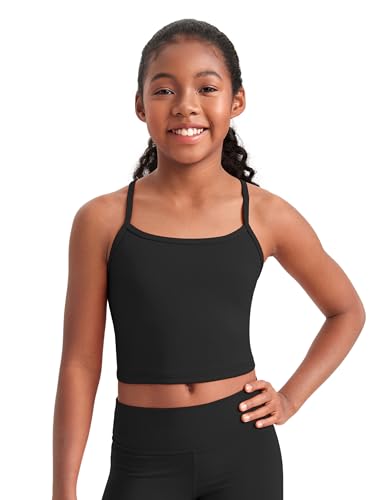 CRZ YOGA Girl Butterluxe Double Lined Sleeveless Tank Tops - Camisole Spaghetti Y Back for Teen Kid Sports Dance