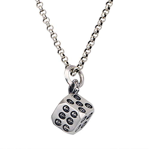 Pendentif dés de crâne créatif en argent, le cadeau à la mode idéal pour homme et femme
