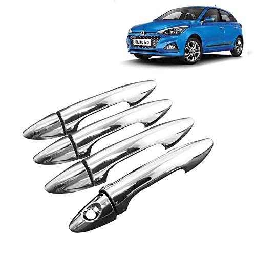PRIKNIK Chrome Handle Cover Compatible with H-yundai E-lite I20 I-20 2018 ERA/Magna ERA/SPORTZ/ASTA/ASTA CVT (Silver)